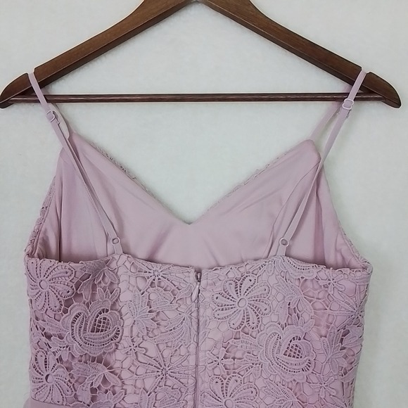 Lulus Mini Dress Pink Sz M Lace Sleeveless Straps Chiffon‎ Prom Special Occasion - Picture 12 of 16